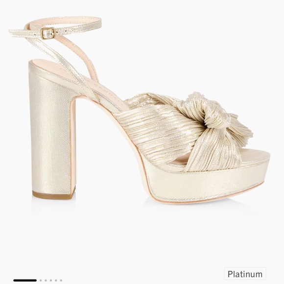 Loeffler Randall Natalia Pleated platform sandals in Platinum - Picture 2 of 13